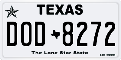 TX license plate DOD8272