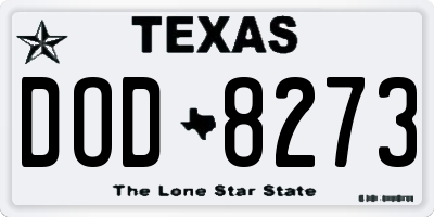 TX license plate DOD8273