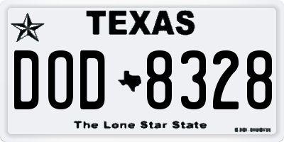 TX license plate DOD8328