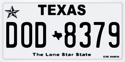 TX license plate DOD8379