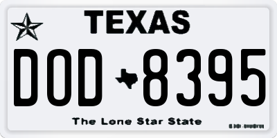 TX license plate DOD8395