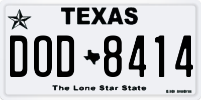 TX license plate DOD8414