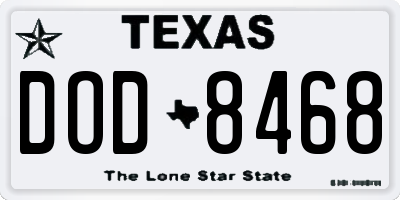 TX license plate DOD8468