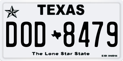 TX license plate DOD8479