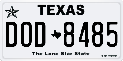 TX license plate DOD8485