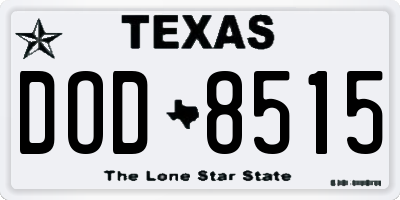 TX license plate DOD8515