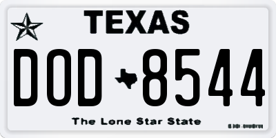 TX license plate DOD8544