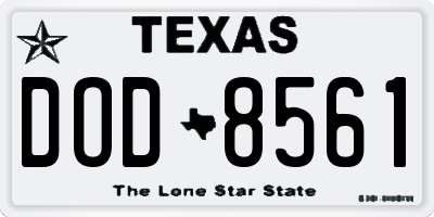 TX license plate DOD8561