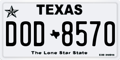 TX license plate DOD8570