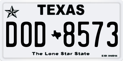 TX license plate DOD8573