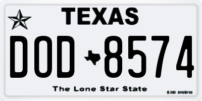 TX license plate DOD8574