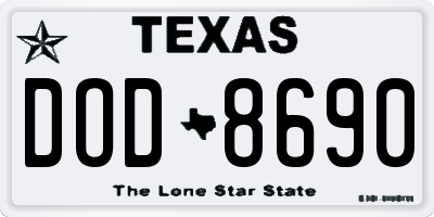 TX license plate DOD8690