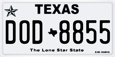TX license plate DOD8855