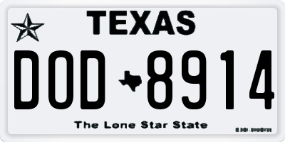 TX license plate DOD8914