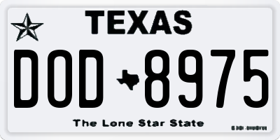 TX license plate DOD8975