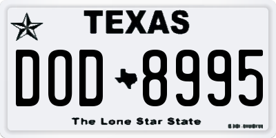 TX license plate DOD8995
