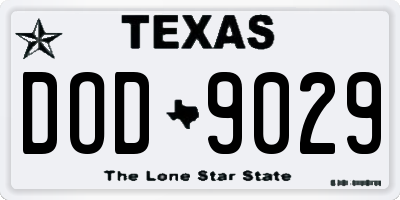 TX license plate DOD9029