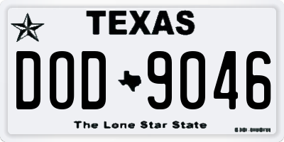 TX license plate DOD9046