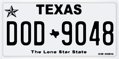 TX license plate DOD9048