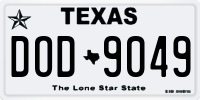 TX license plate DOD9049