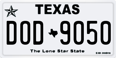 TX license plate DOD9050