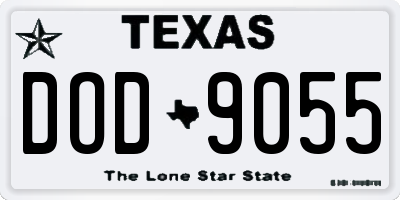 TX license plate DOD9055