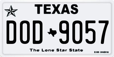 TX license plate DOD9057