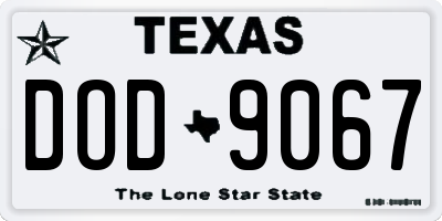 TX license plate DOD9067