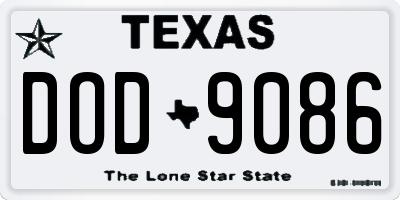 TX license plate DOD9086