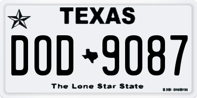 TX license plate DOD9087