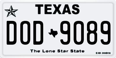 TX license plate DOD9089