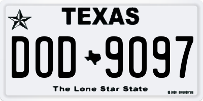 TX license plate DOD9097