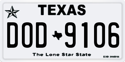 TX license plate DOD9106