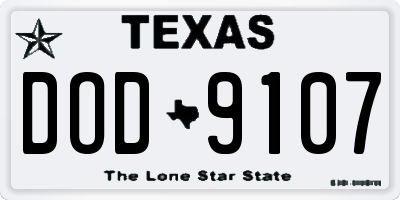 TX license plate DOD9107
