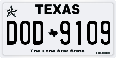 TX license plate DOD9109