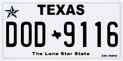 TX license plate DOD9116
