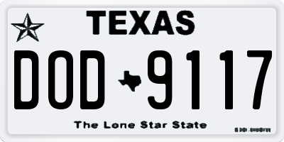 TX license plate DOD9117