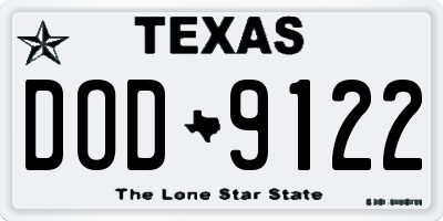 TX license plate DOD9122
