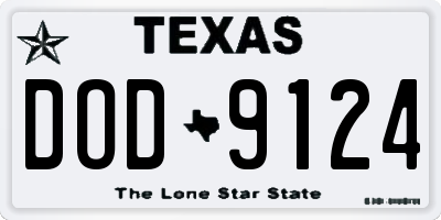 TX license plate DOD9124