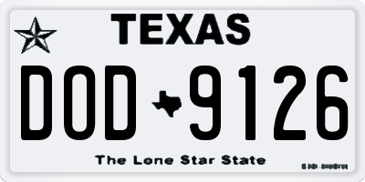 TX license plate DOD9126