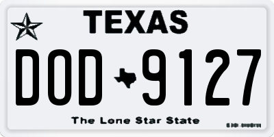 TX license plate DOD9127
