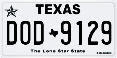 TX license plate DOD9129
