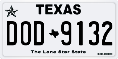TX license plate DOD9132