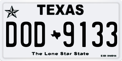 TX license plate DOD9133