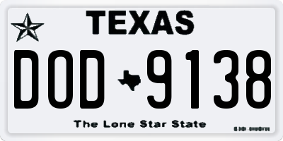TX license plate DOD9138