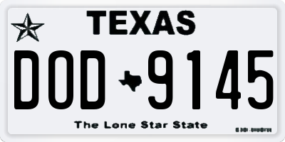 TX license plate DOD9145