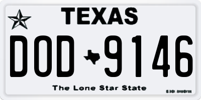 TX license plate DOD9146