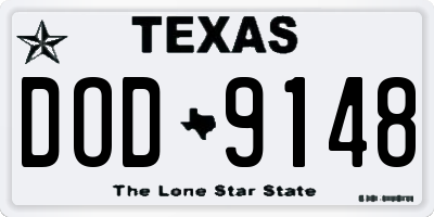 TX license plate DOD9148