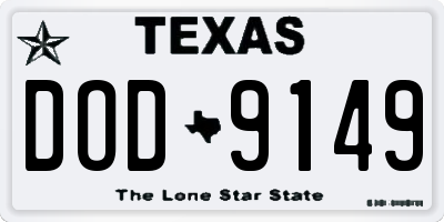 TX license plate DOD9149