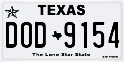 TX license plate DOD9154